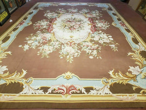 10' X 14' One Of A Kind Handmade French Aubusson Weave Savonnerie Wool Rug Nice - Jewel Rugs