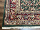 Indo Mahal Rug 9x12, Green and Red Hand Knotted Wool Oriental Carpet, Allover Floral Vintage Carpet, 9 x 12 Traditional Area Rug Handmade - Jewel Rugs