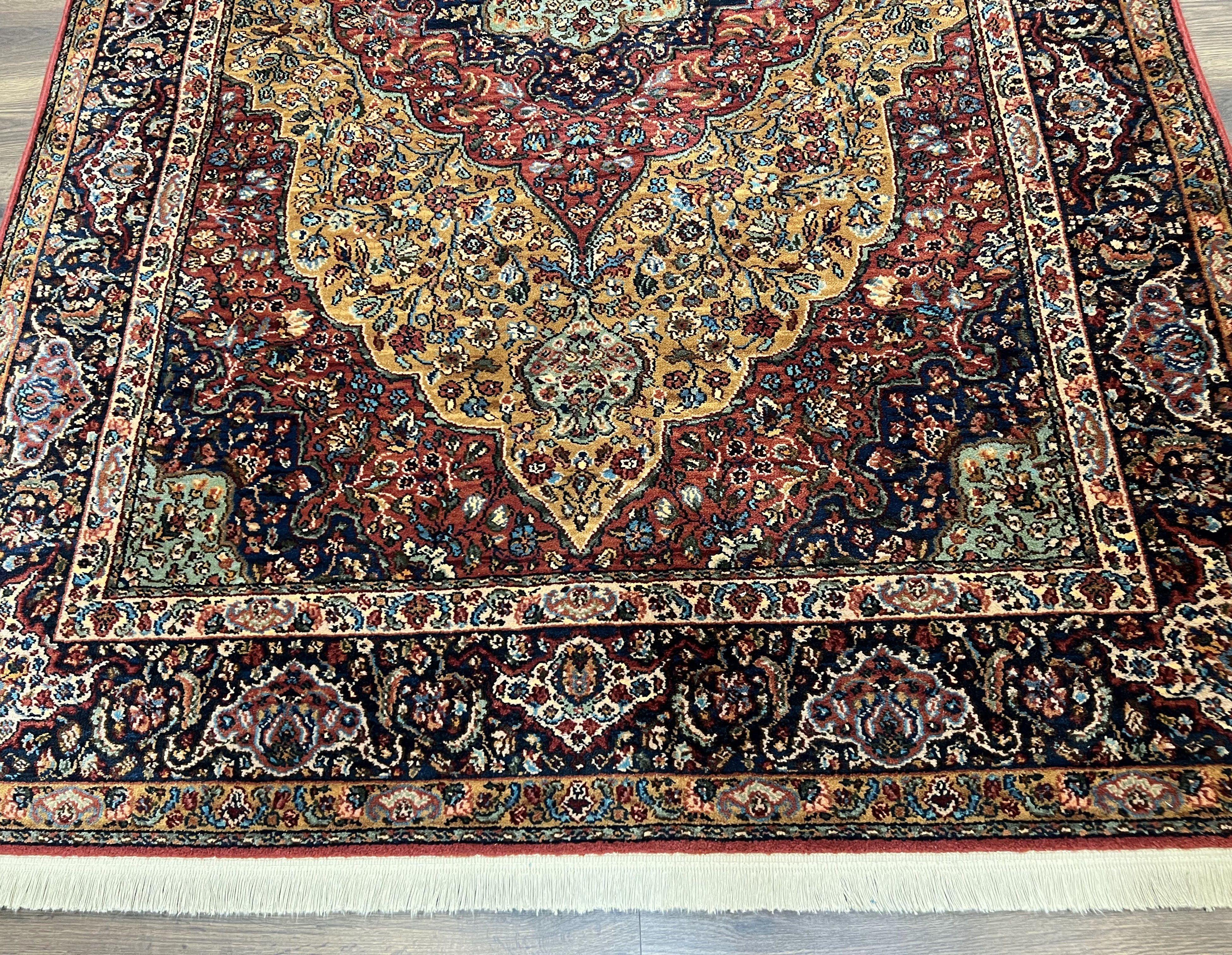 Karastan Rug 5.9 x 9 Medallion Kirman #700/718, Original Karastan Collection 700 Series, Discontinued Wool Karastan Carpet Vintage 6x9 Rug - Jewel Rugs