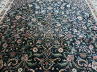 8' X 10' Handmade India Wool Rug Hand Knotted Carpet Floral Organic Dyes Black - Jewel Rugs