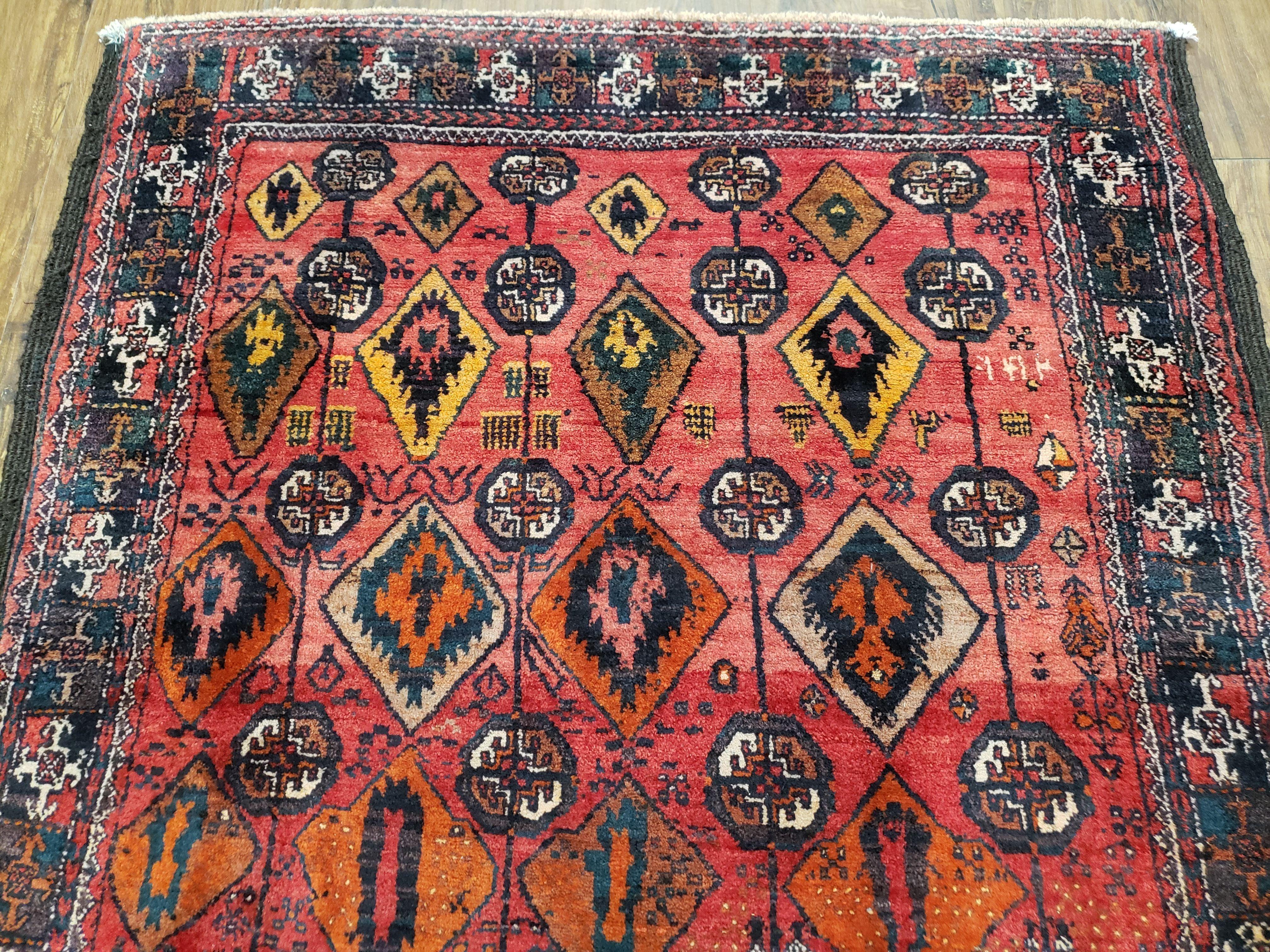 4 x 8 Handmade Baluch Afghan Turkoman Tribal Wool Rug Organic Dyes 8x4 Carpet - Jewel Rugs