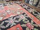 Vintage Karabakh Kilim Rug, Antique Caucasian Flatweave Area Rug, 9x12 Red & Black Turkish Azerbaijani Rug Woolen Hand-Woven Living Room Rug - Jewel Rugs