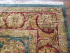 Large Indian Room Sized Rug 10x14, Indo Mahal Sultanabad Area Rug Dark Green Red, Wool Hand-Knotted Large Floral Carpet Soft Living Room Rug - Jewel Rugs