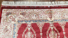 Dark Red Silk Carpet 5.3 x 7.6 ft, 5x8 Silk Rug, New Turkish Silk Carpet, Mint Condition, Beige & Red Area Rug, Bamboo Silk, High Quality - Jewel Rugs