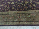 9' X 12' Vintage Handmade Oriental Wool Rug Chinese Hand Knotted Carpet Aubergine - Jewel Rugs