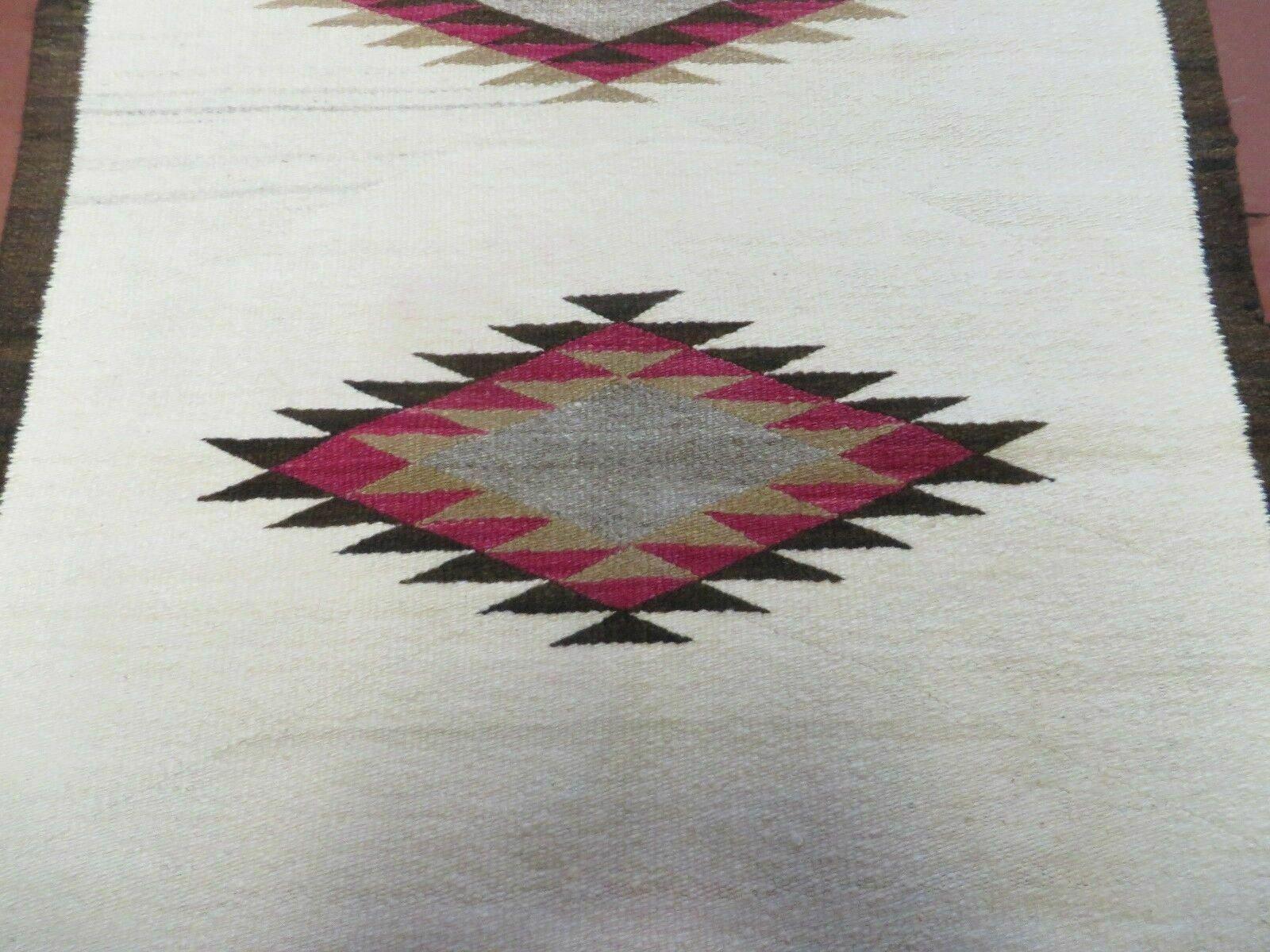 2.5' x 4' Incredible American Indian Blanket Navajo Navaho Wool Rug Diamonds - Jewel Rugs