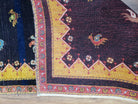 2' 4" X 9' 9" Handmade India Oriental Wool Runner Rug Birds Navy Blue Yellow - Jewel Rugs