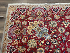 Large Red Persian Kashan Rug 10x14, Allover Floral Pattern, Central Medallion, Vintage Antique Rug, Hand Knotted Wool Authentic Oriental Carpet - Jewel Rugs