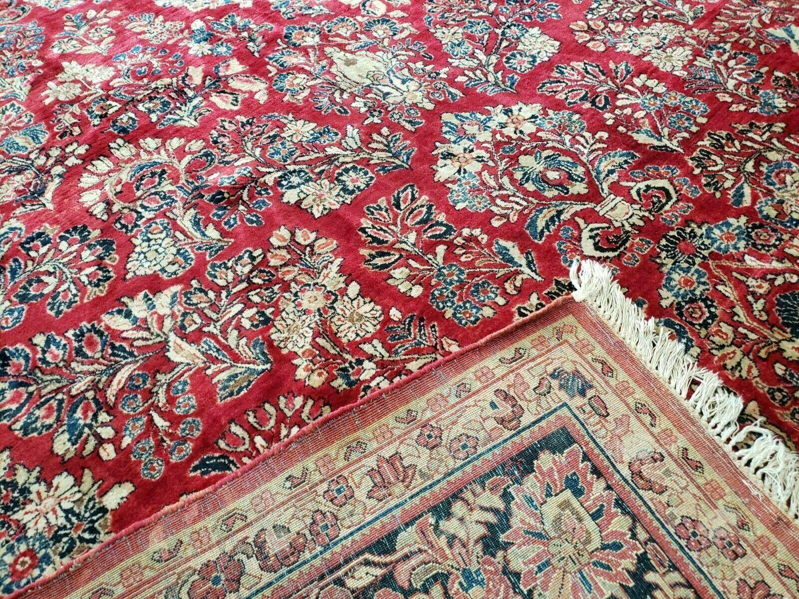 10' X 17' Antique Palace Size Handmade Persian Sarouk Wool Area Rug Red Veg Dyes Top Quality Unique Elegant Floral - Jewel Rugs