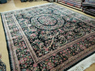 8' X 10' Vintage Handmade Chinese Floral Oriental Wool Rug Carpet Flowers Green - Jewel Rugs