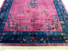 Antique Chinese Art Deco Rug 9x12 Purple Rug, Magenta Chinese Nichols Rug 9 x 12, Antique Art Deco Carpet, Peking Rug, Rare Antique Wool Rug - Jewel Rugs