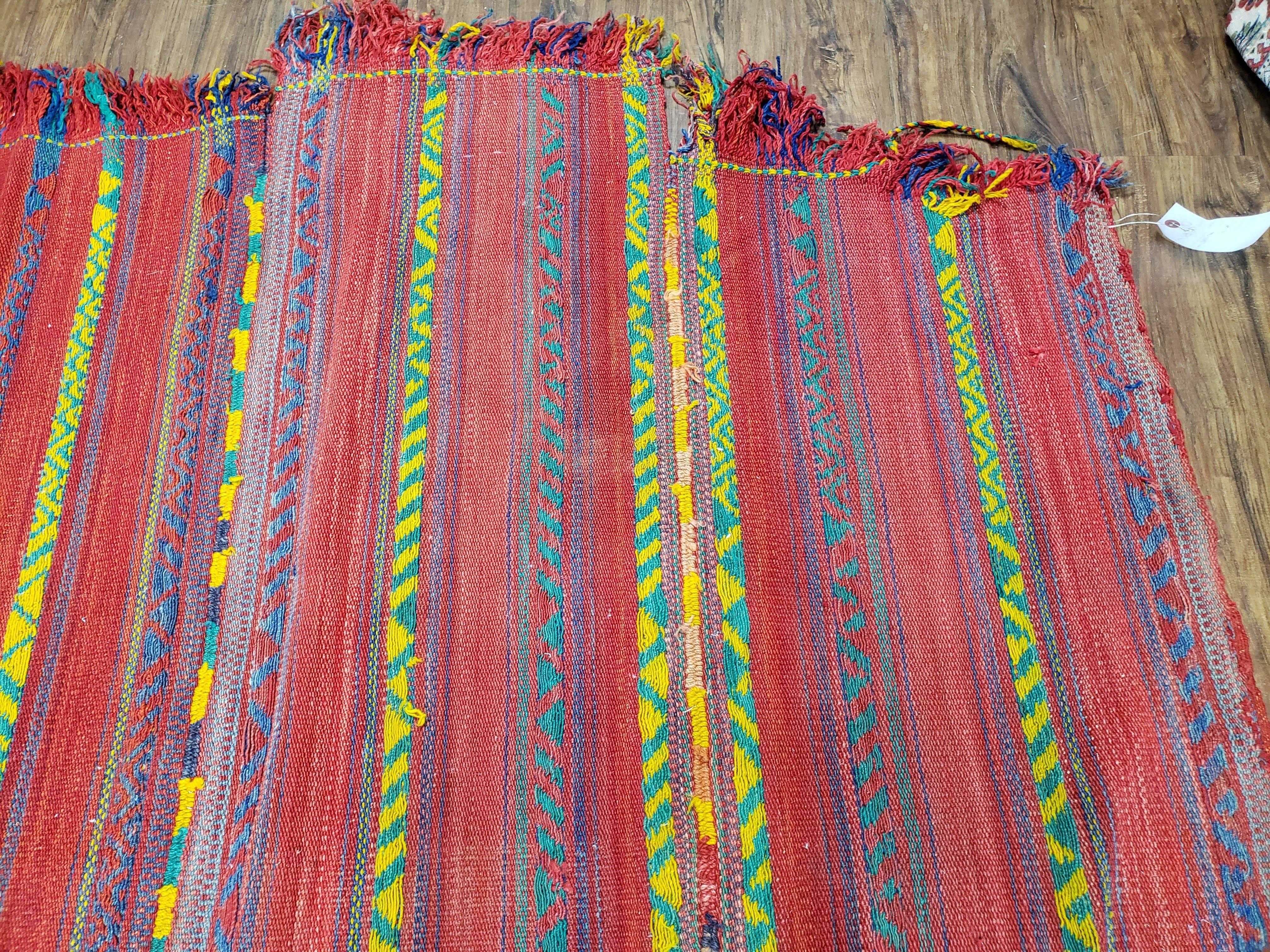 Vintage Turkish Jajim Kilim Flat Weave Rug with Colorful Stripes, Anatolian Kilim Rug, Jijim Cicim Carpet, 5x11 Boho Rug Multicolor, Unique - Jewel Rugs