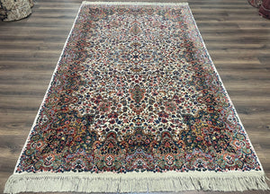 Karastan Floral Kirman Rug #742, Wool Karastan Carpet 5.9 x 9, Original Collection 700 Series, Vintage Discontinued Oriental Area Rug 6x9 - Jewel Rugs