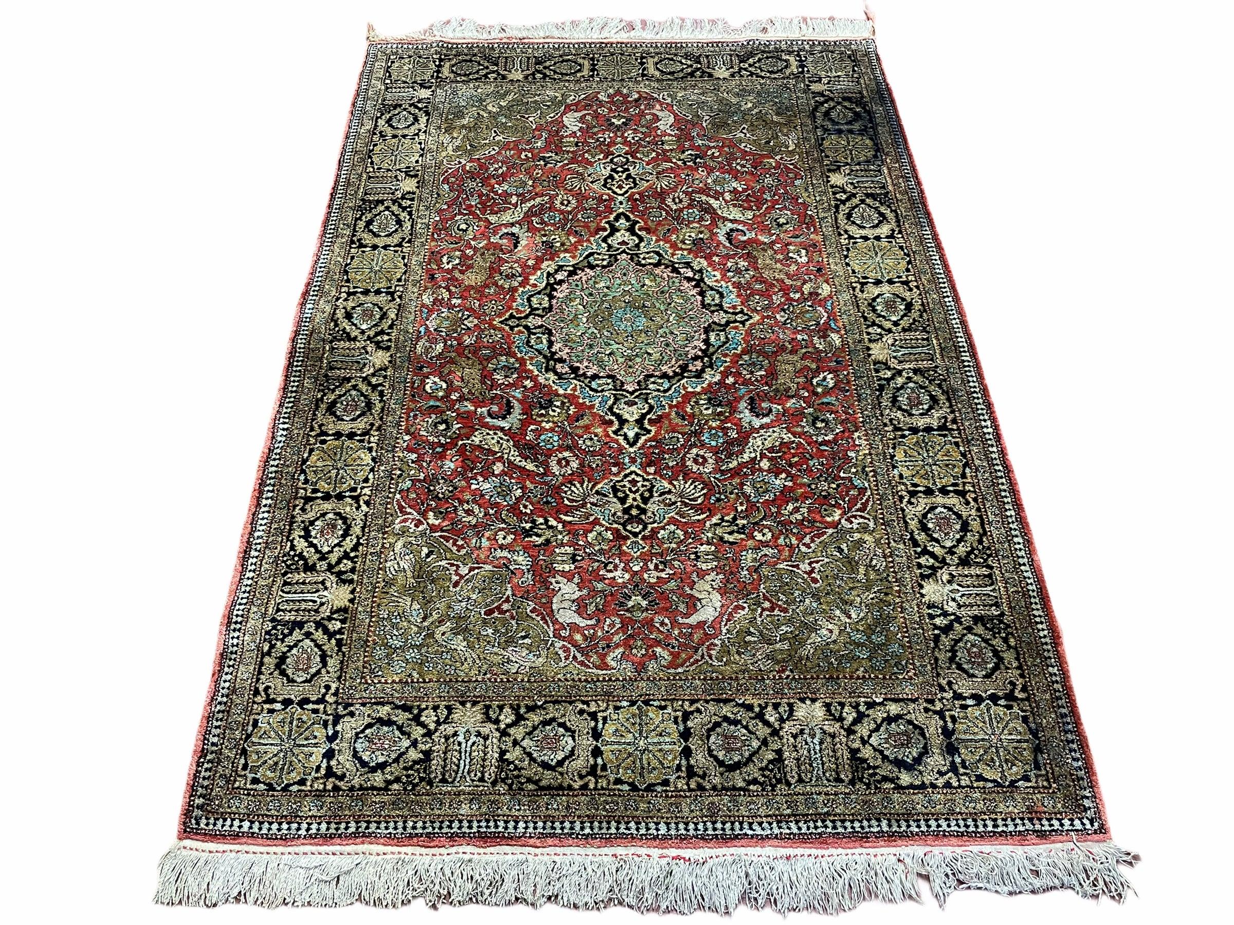 3' X 5' Vintage Fine Hand Made Turkish Oriental Silk Rug 400 KPSI Wow - Jewel Rugs