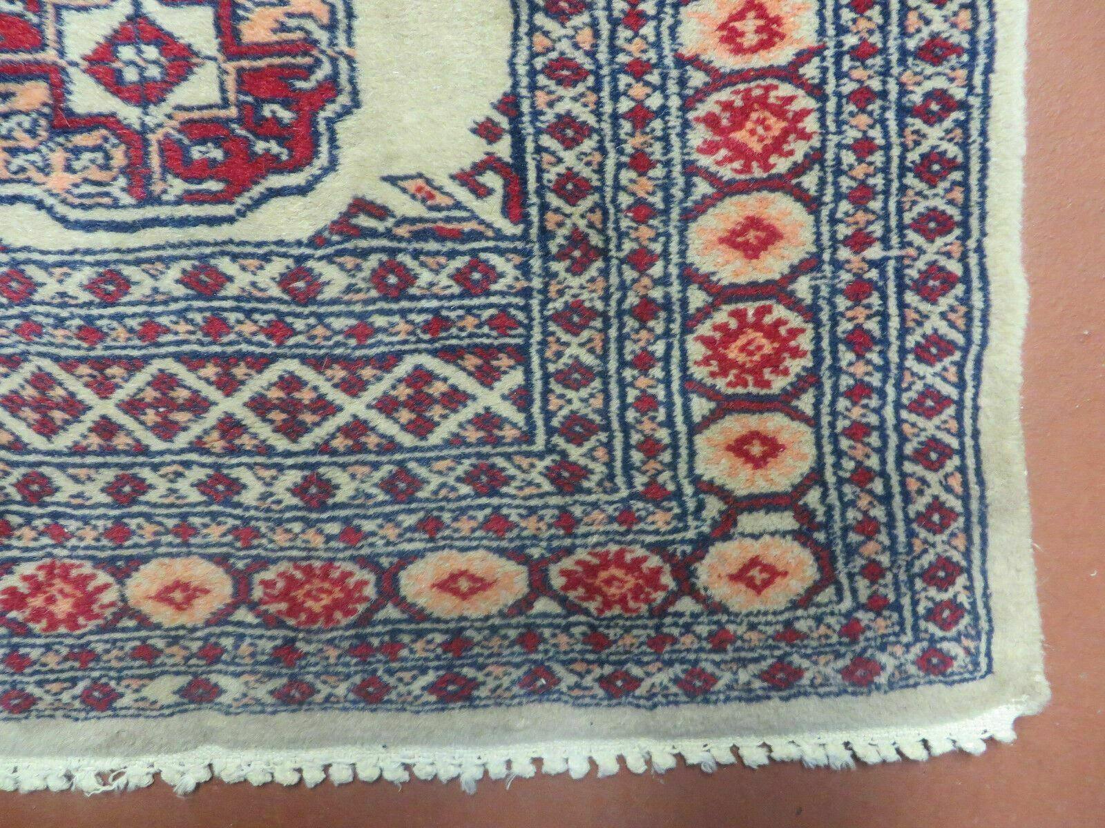 2' X 10' Vintage Handmade Bokhara Turkoman Pakistani Wool Runner Rug Narrow Nice - Jewel Rugs