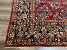 Wonderful Red Persian Sarouk Rug 9x12, 1920s Antique Persian Carpet, Floral Allover Hand Knotted Wool Oriental Rug, Room Sized Rug, Living Room Rug - Jewel Rugs