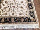 Pak Persian Rug 4x6 ft, Wool Rug with Silk Highlights, Pakistani Carpet 4 x 6, Ivory Black and Gold Rug, Allover Floral Pattern, Quality Rug - Jewel Rugs