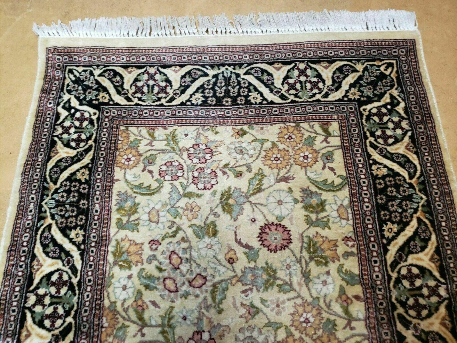 2' 8" X 8' Vintage Handmade Fine Indian Agra Wool Rug Runner Nice - Jewel Rugs