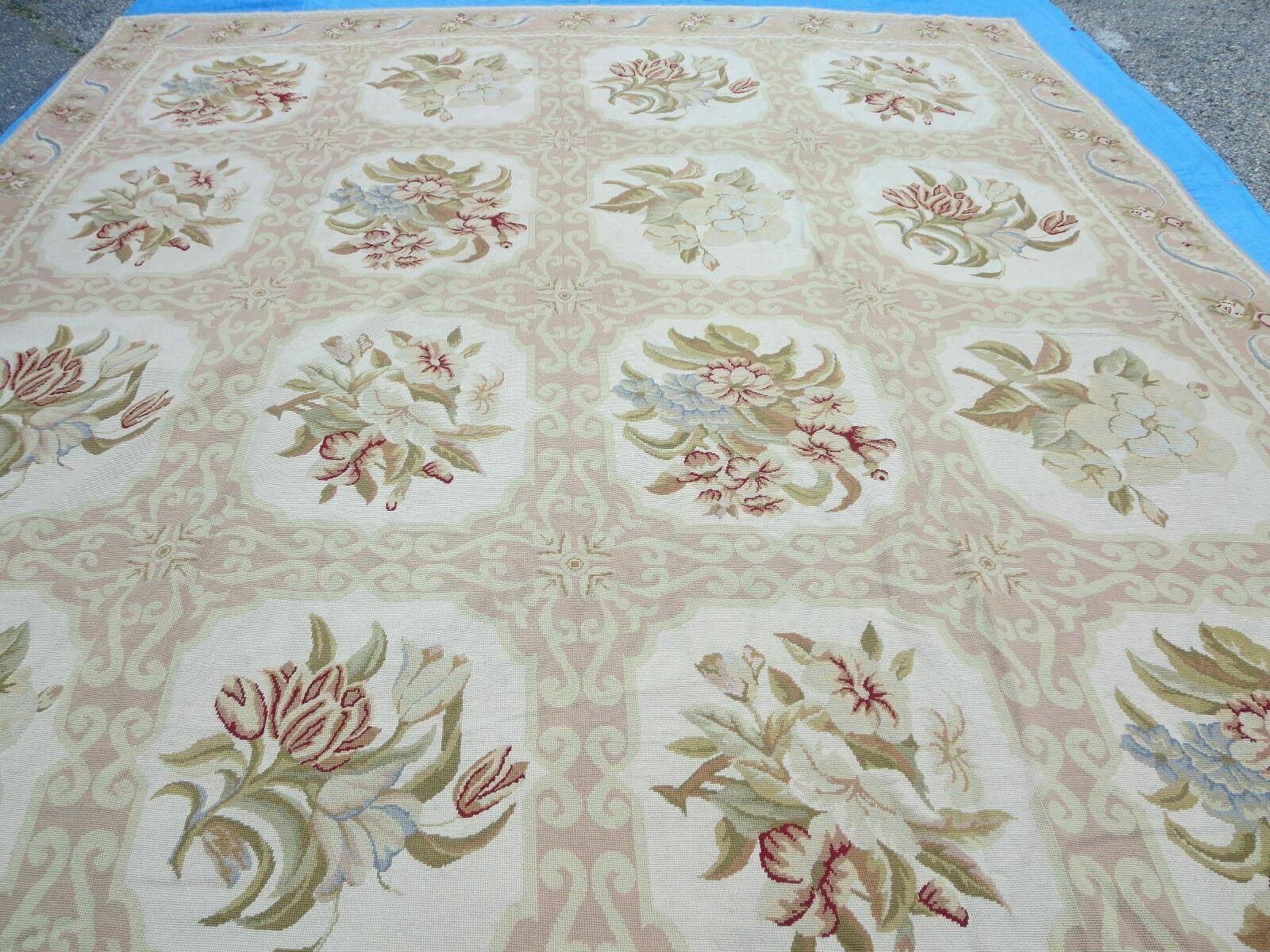 9' X 12' Handmade French Aubusson Savonnerie Design Needlepoint Rug - Jewel Rugs