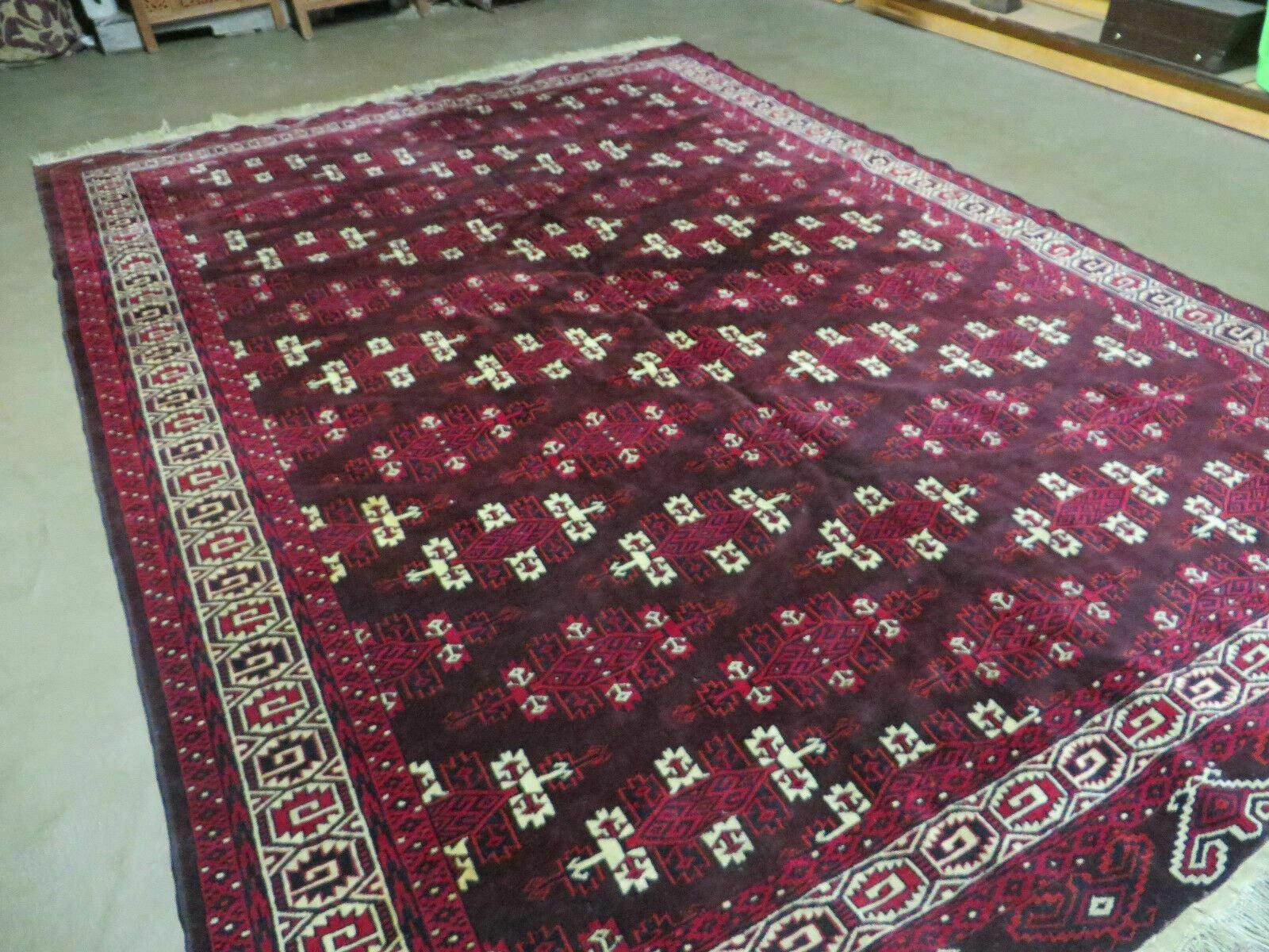 7' X 10' Antique Handmade Yamud Turkoman Wool Rug Excellent - Jewel Rugs