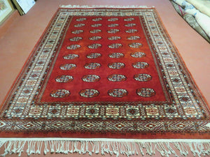 7' X 9' Vintage Handmade Bokhara Turkoman Pakistan Wool Rug Carpet Nice - Jewel Rugs