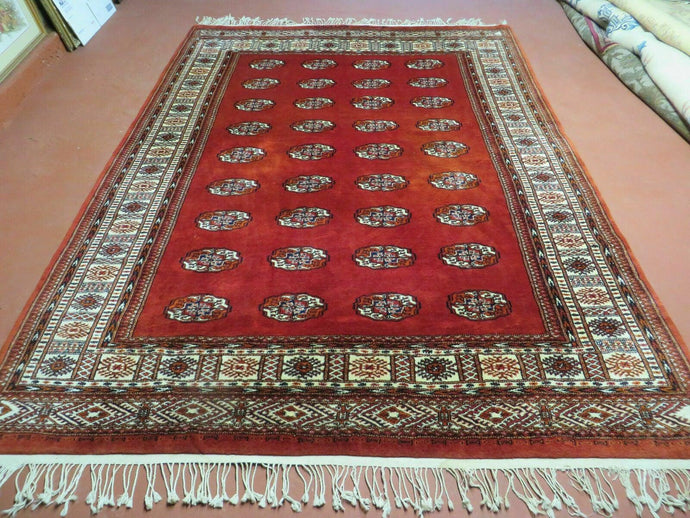 7' X 9' Vintage Handmade Bokhara Turkoman Pakistan Wool Rug Carpet Nice - Jewel Rugs