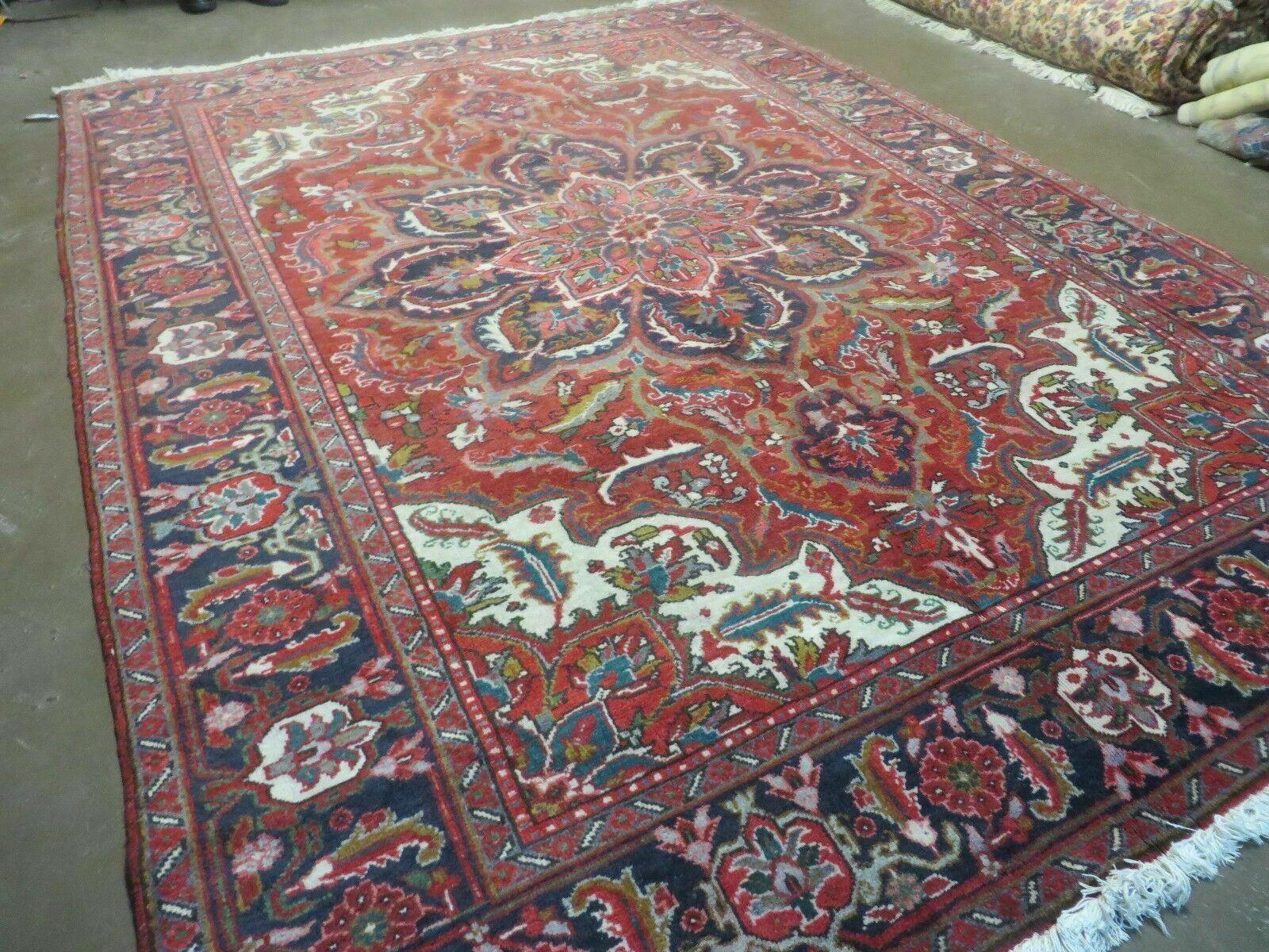 7' X 10' Vintage Handmade India Oriental Floral Hand Knotted Wool Rug Nice - Jewel Rugs