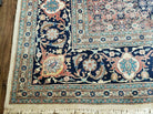 12' X 17' Antique Authentic Finely Woven Handmade Persian Tabriz Wool Rug Beige Blue - Jewel Rugs