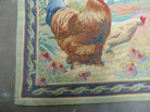 3' X 3' Vintage Tapestry American Machine Made Roosters - Jewel Rugs