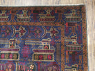 4x6 Handmade Balouch War Afghan Tribal Rug Organic Dyes Helicopter Tank Airplane - Jewel Rugs