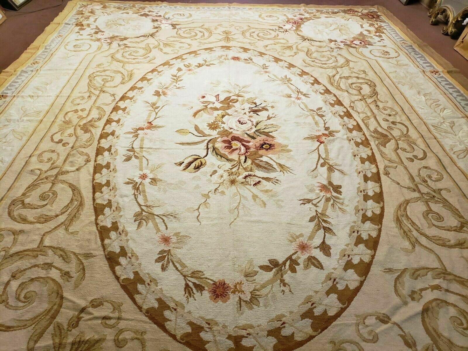 10' X 14' Handmade French Aubusson Savonnerie Design Needlepoint Rug Nice - Jewel Rugs