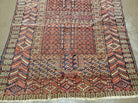 3'8" X 4' 5" Antique Handmade Tekkeh Turkoman Engsi Hatchli 4 Seasons Wool Rug - Jewel Rugs