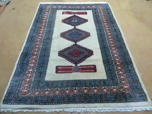 4' X 6' Vintage Handmade Bokhara Turkoman Pakistan Wool Rug Carpet Nice - Jewel Rugs