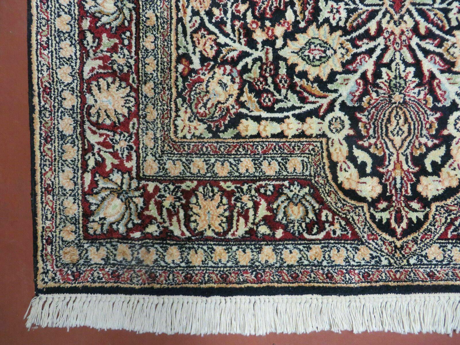 3' X 5' Vintage Handmade Fine India Floral Oriental Kashmir Silk Rug Carpet Nice - Jewel Rugs