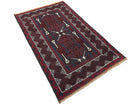 3x5 New Vintage Handmade Tribal Wool Rug Balouch Rug Afghan Rug Red Beige Nice - Jewel Rugs