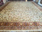 12' X 15' Antique Handmade Indo Larastan Birds Peacocks Animal Pictorial Wool Rug Oriental Carpet Oatmeal Color - Jewel Rugs