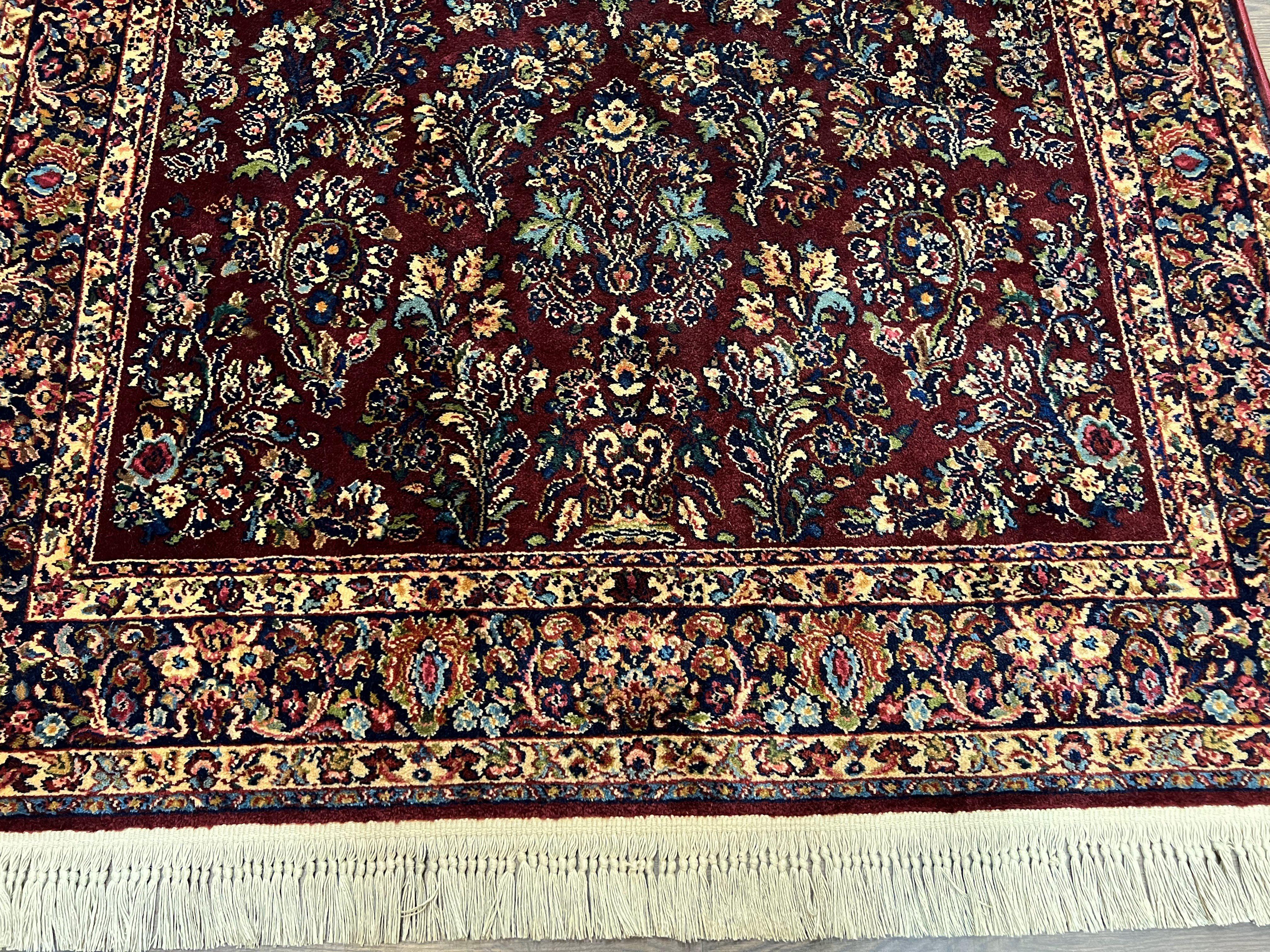 5.9 x 9 Karastan Rug Red Sarouk Rug #785, Karastan Wool Rug, Karastan Carpet, Original 700 Series Vintage Karastan Oriental Rug Discontinued - Jewel Rugs