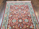 Indo-Persian Rug 3x5, Vintage Traditional Oriental Carpet 3 x 5, Afshan Allover Floral Pattern Red & Green Wool Hand-Knotted Fine Indian Rug - Jewel Rugs