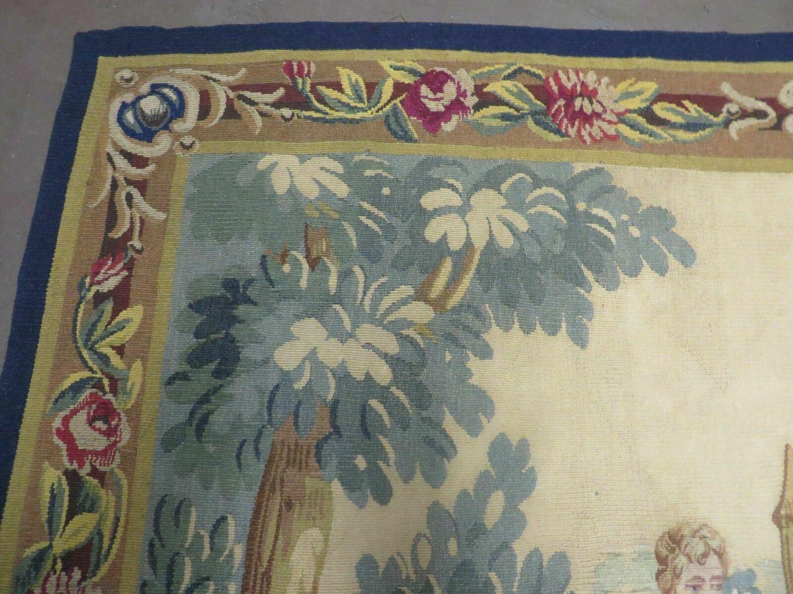 4' x 6' Tapestry French European Handmade Wool Aubusson Weave Nature Beauty - Jewel Rugs