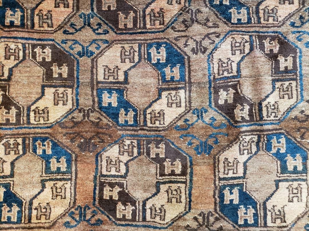 Antique Afghan Tribal Area Rug 4' x 7' 8", Afghanistan Bashir Oriental Carpet, Hand-Knotted Brown Vintage Rug, Wool on Wool Corridor Rug - Jewel Rugs