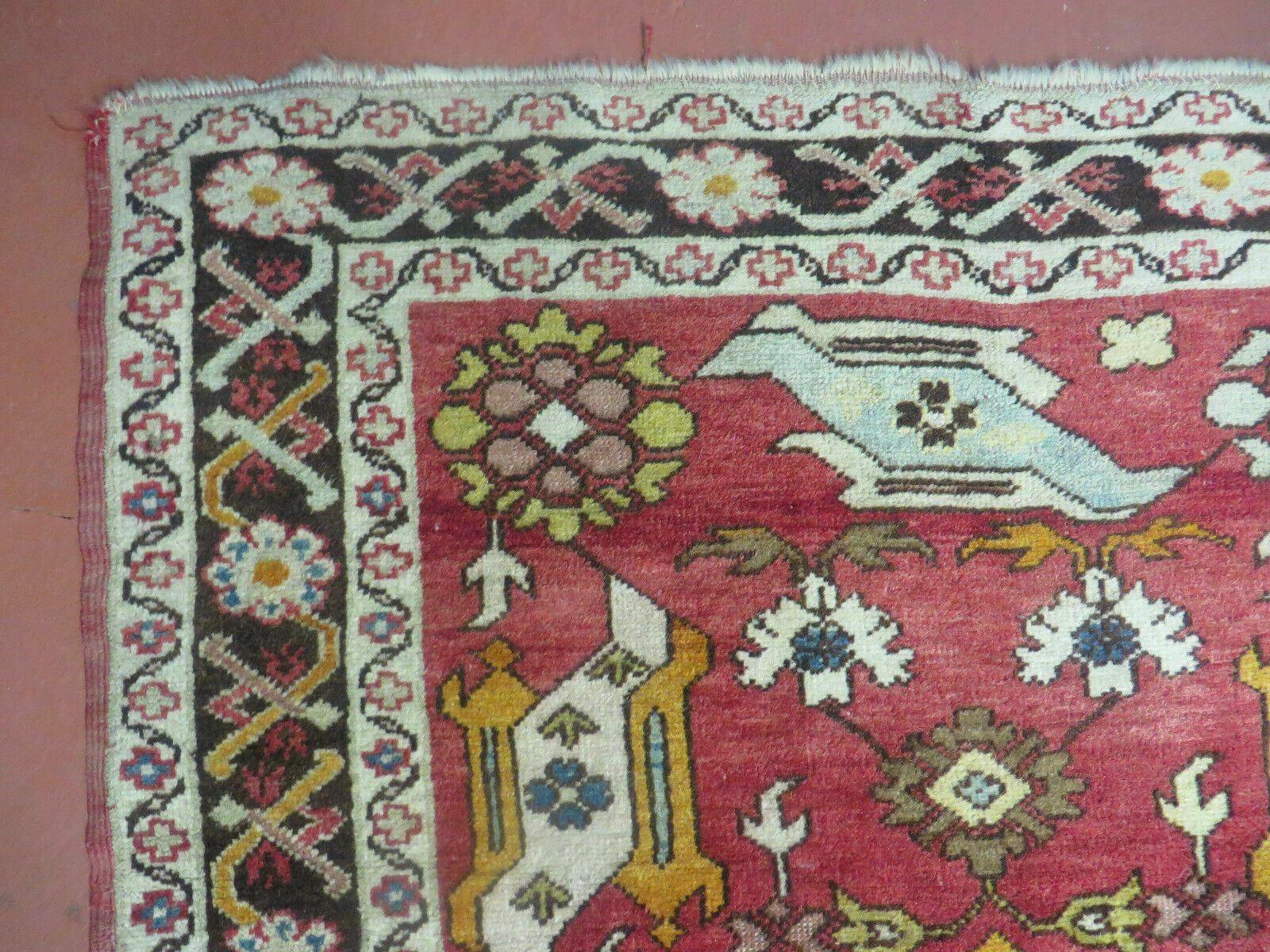 4' x 6' Antique Handmade Turkish Melas Oushak Wool Rug Carpet Nice - Jewel Rugs