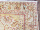 6x9 Top Quality Turkish Oushak Wool Rug Decorative Organic Dye Floral Beige Gold - Jewel Rugs