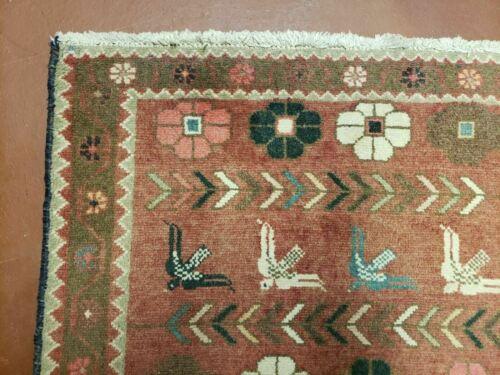 2' 7" X 4' 2" Antique Handmade Turkish Wool Rug Veg Dye Bird Fly - Jewel Rugs