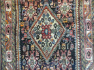 3'7" X 9' Vintage Handmade India Floral Oriental Wool Runner Rug Blue # 117 - Jewel Rugs