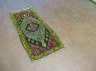 19" X 42" Antique Handmade Turkish Colorful Oushak Oshak Yastik Wool Rug Mat - Jewel Rugs