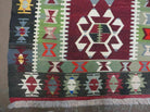 3' 8" X 5' Vintage Turkish Kilim Handmade Flat Weave Wool Rug Veg Dyes - Jewel Rugs