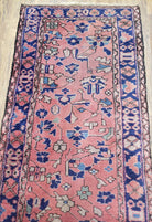 Antique Turkish Sparta Runner Rug, Hand-Knotted, Wool, Indian Red & Blue, 9ft Long Runner, 2'6" x 9' 3", Allover Pattern - Jewel Rugs