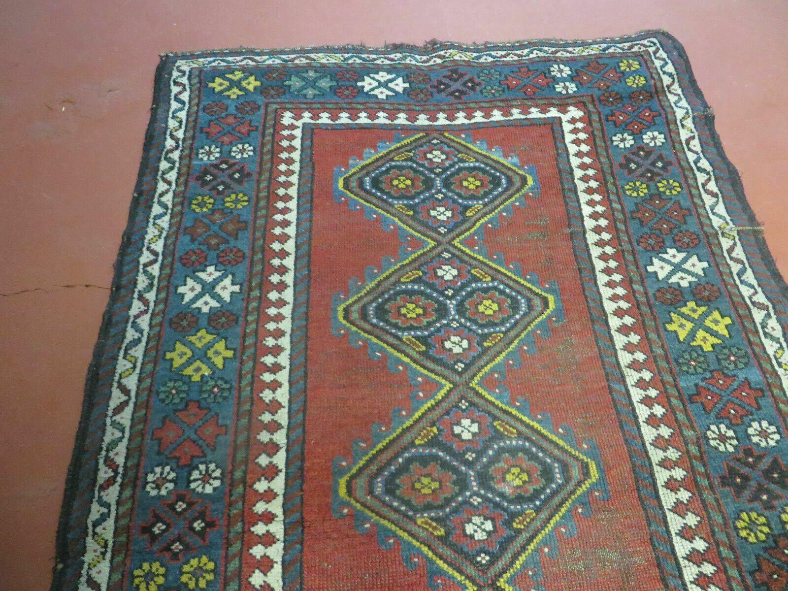 3' X 6' Antique 1920s Handmade Caucasian Karabagh Ganjeh Talesh Wool Rug Nice - Jewel Rugs