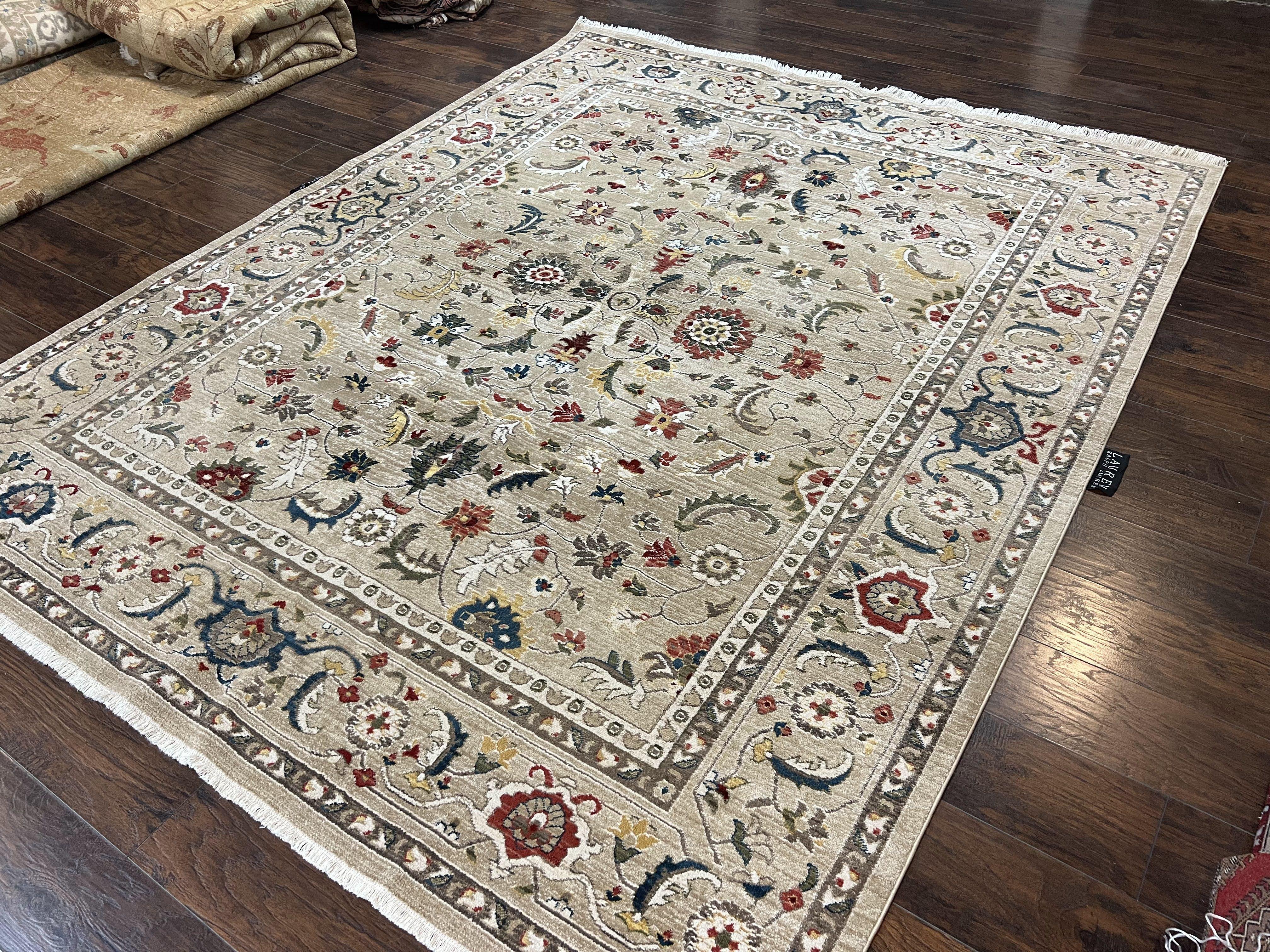 Ralph Lauren Rug 8x10 ft, Beige Room Sized Carpet 8 x 10, Persian Design Rug, Floral Allover Rug, Traditional Area Rug, Oriental Rug - Jewel Rugs