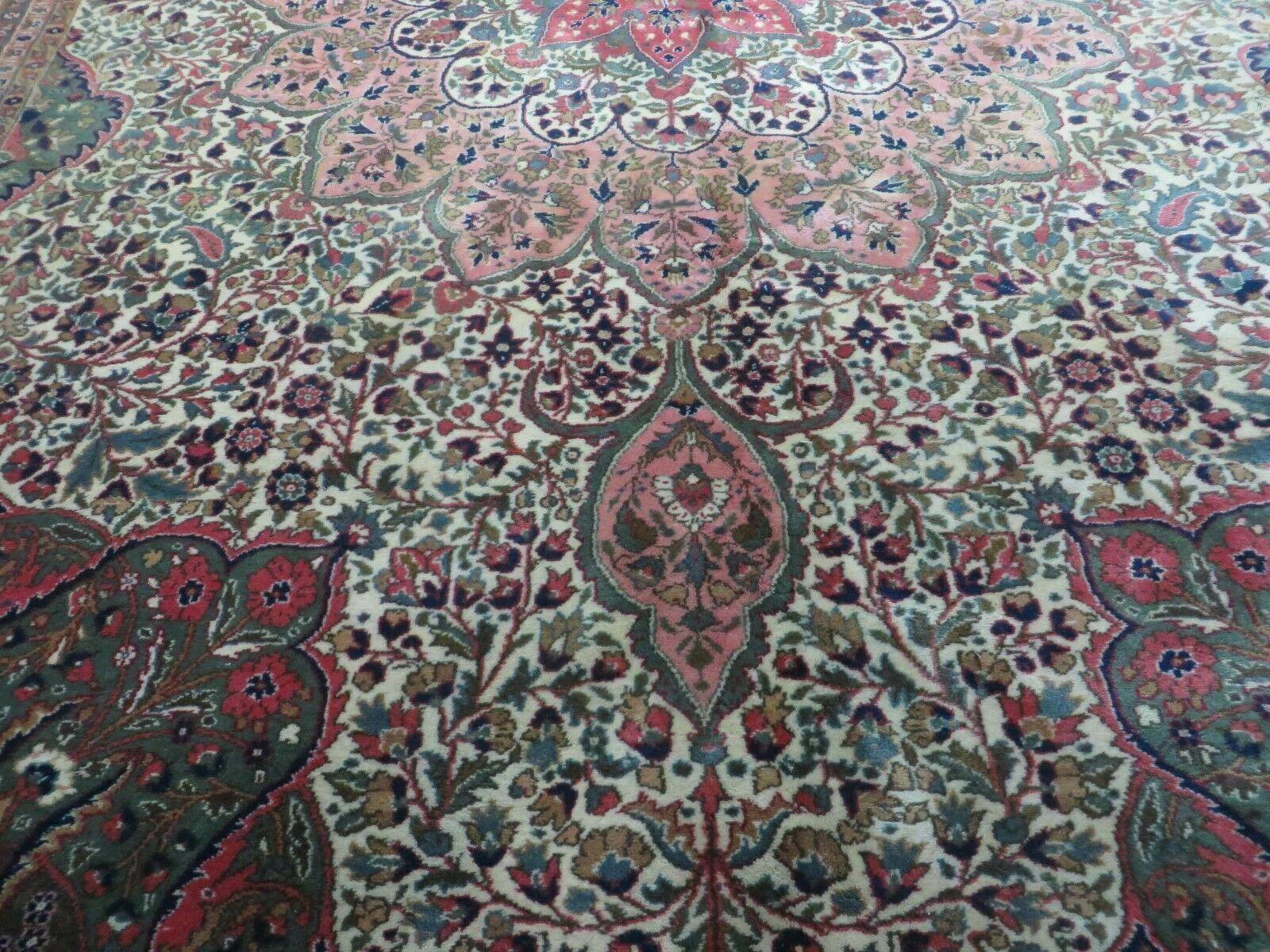 9' X 12' Vintage Fine Handmade India Jaipur Wool Rug Hand knotted Carpet Nice - Jewel Rugs